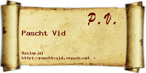 Pascht Vid névjegykártya